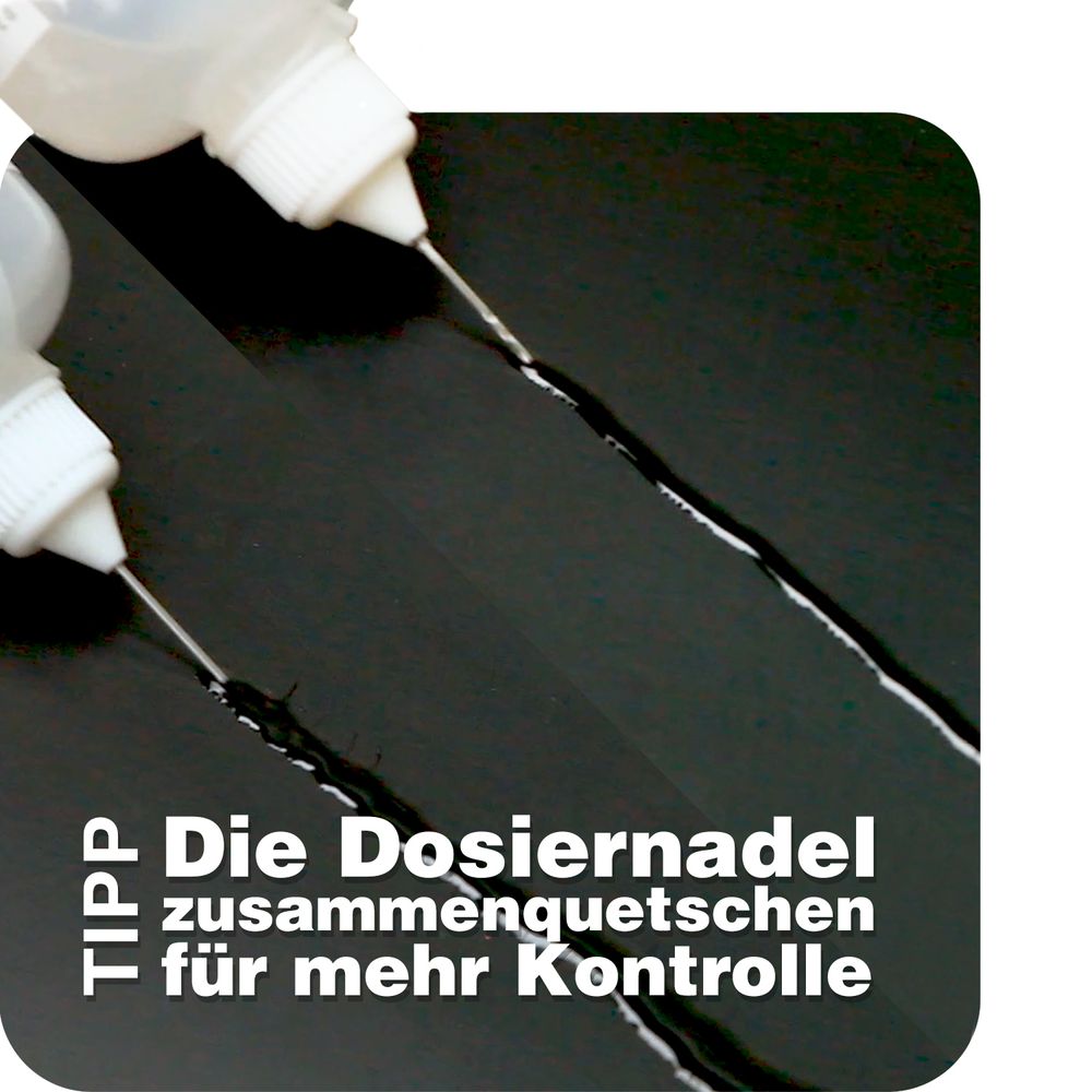 Durchfluss für präzises Kleben verringern