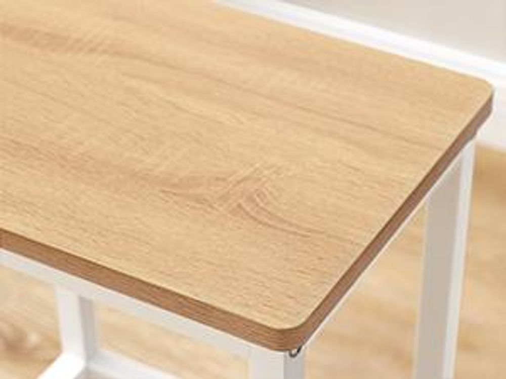 VASAGLE Bartisch-Set mit 2 Barhockern, 60 x 60 x 90 cm, weiß