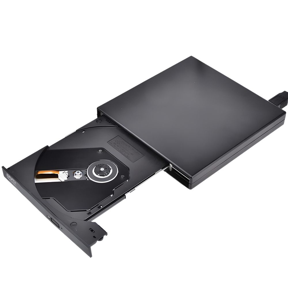 Externes CD DVD Laufwerk USB 2.0 Kabel Tragbares Laufwerk Lesegerät Geräuschloser Betrieb RW Laufwerk Slim Superdrive Laptop Desktop Windows Retoo
