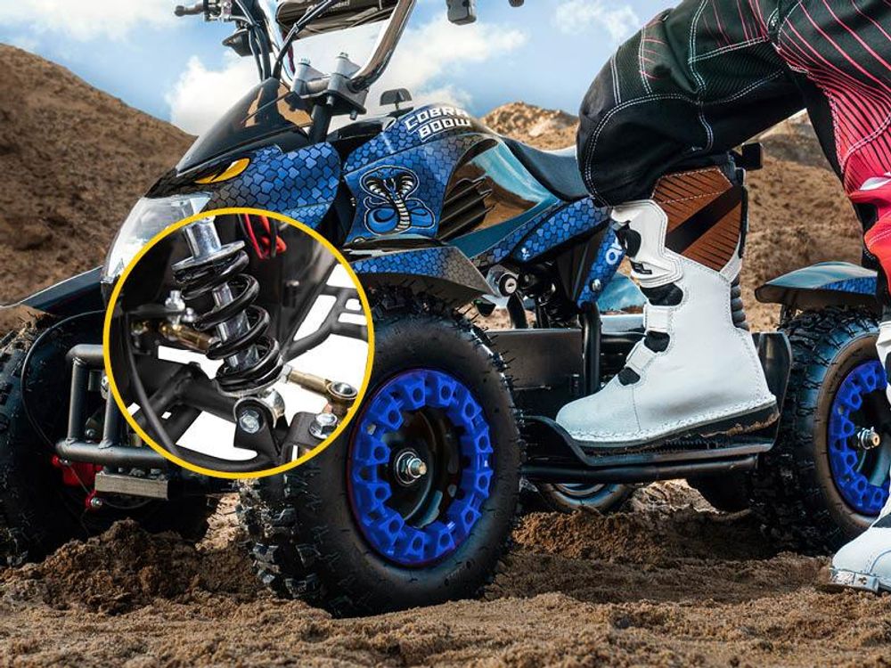 Elektro Kinderquad Cobra | 800 Watt - Pocket Quad bis 24 km/h - Elektroquad - Kinder Fahrzeug - Mini Quad - Elektroauto - Batterie (Grün/Schwarz)