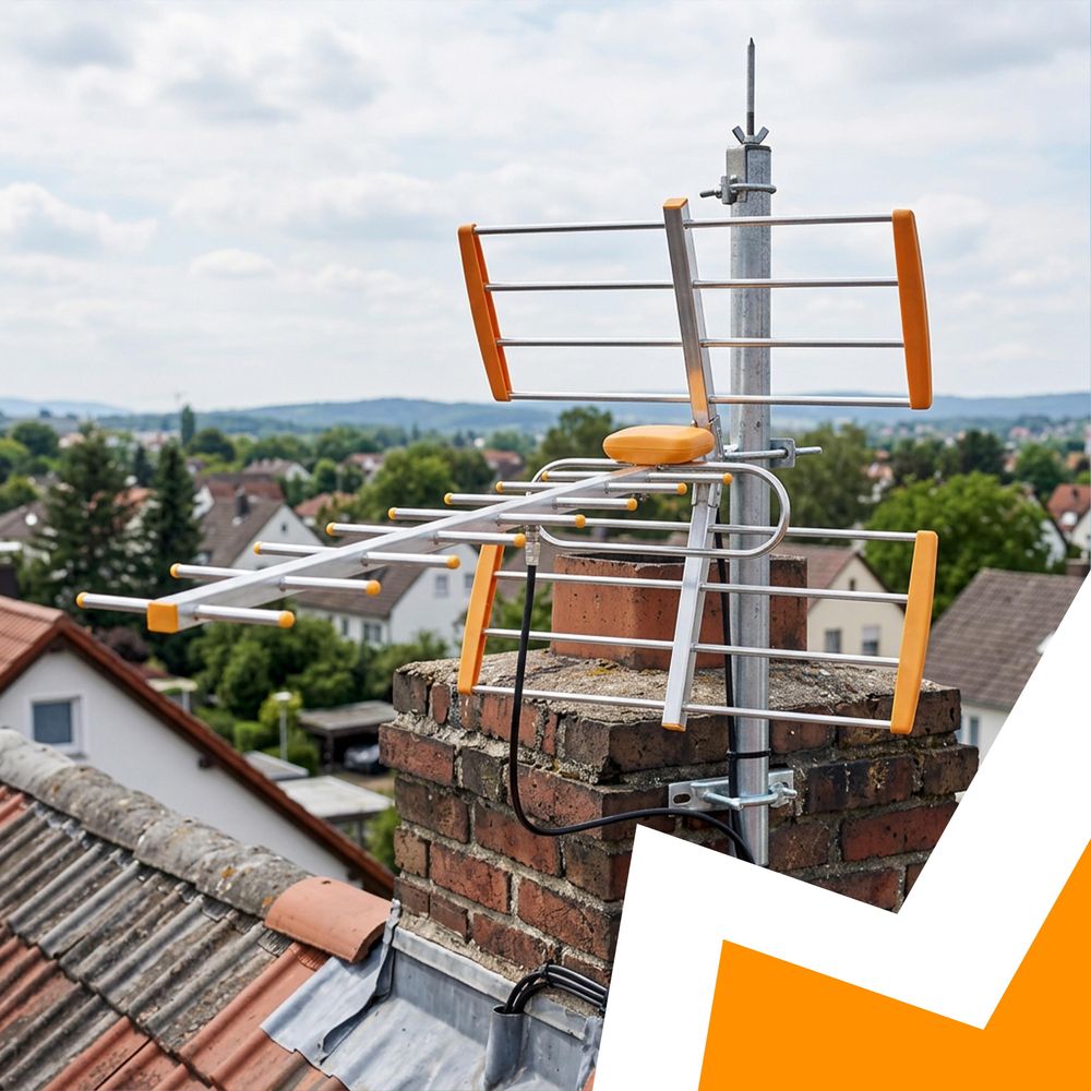 DVB-T/T2 Außenantenne aktiv/passiv, 4K, Full HD, VHF/UHF, LTE/5G-Filter, 18 dB, Reichweite 80 km, Indoor/Outdoor, Retoo