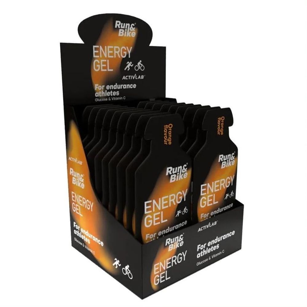 Activlab Run&Bike Energy Gel Display, Orange, Glukose, Vitamin C, Energy Gel