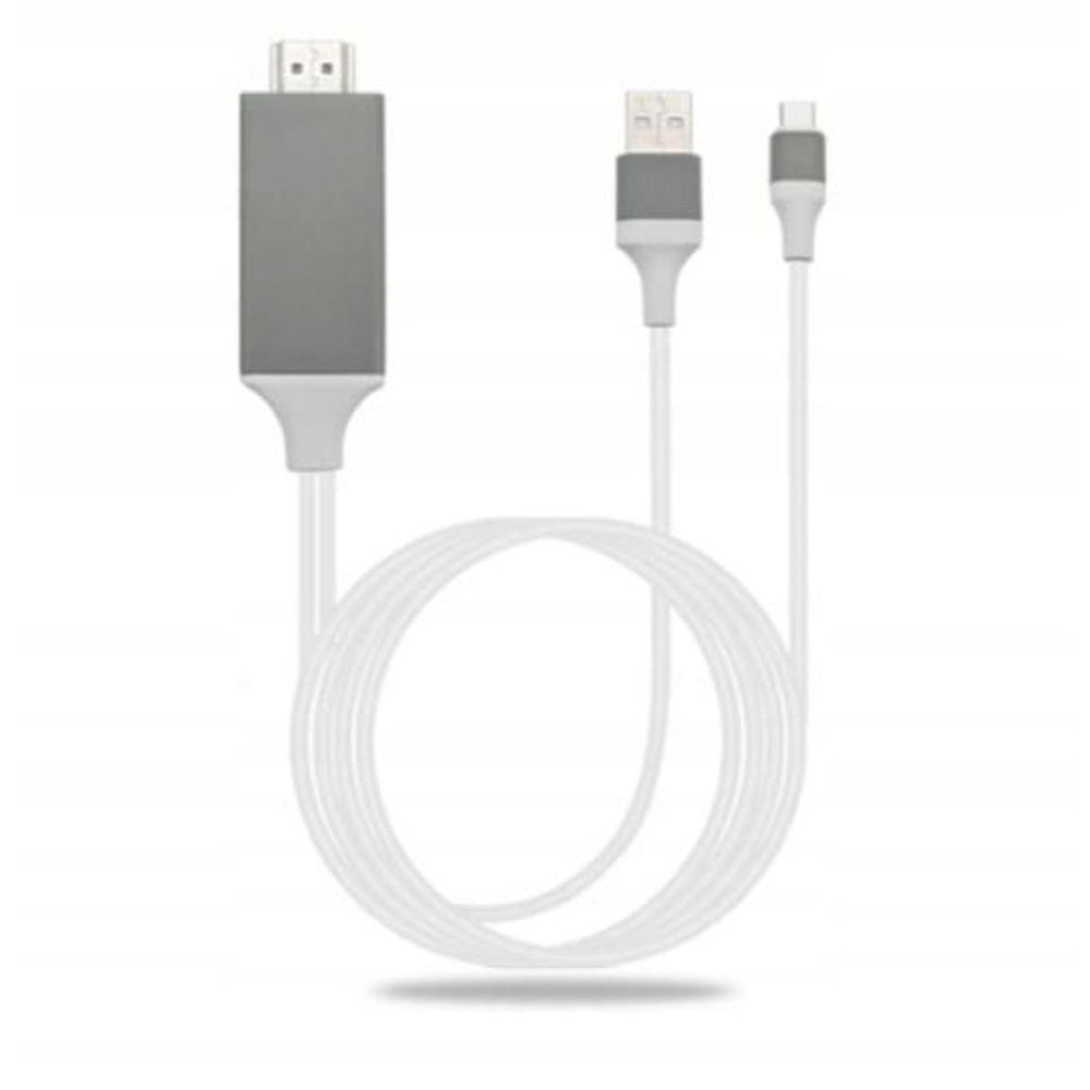 Adapter - HDMI Kabel - 1 m - Lightning auf HDMI - Full HD 1080p - USB - für iPhone iPad - Weiß