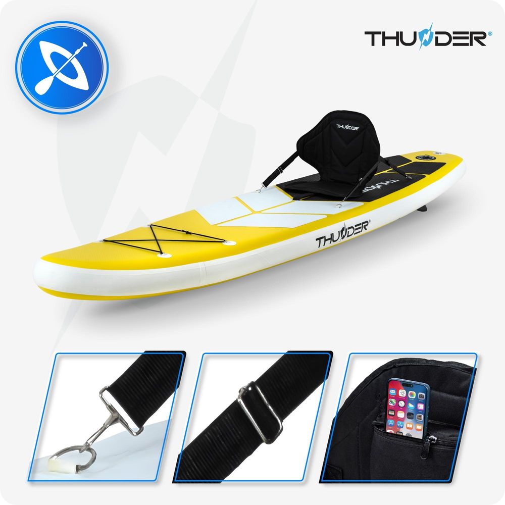Thunder Coast Yellow Stand Up Paddle Board 320 x 75 x 15 cm Gelb 150 kg
