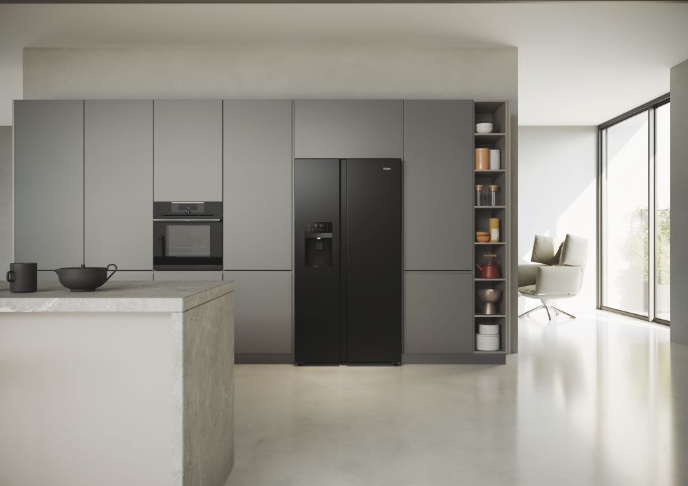 Haier HSR 5918 DIPB Side by Side schwarz matt