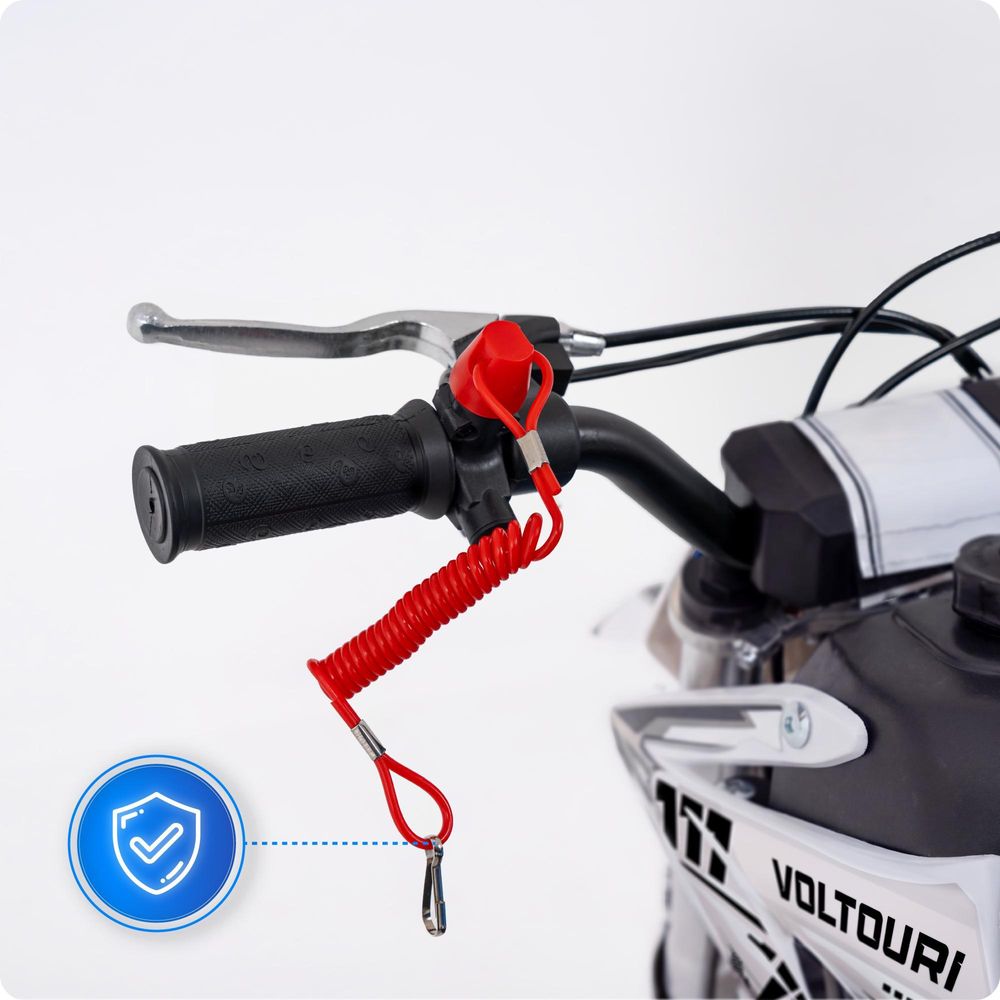 VOLTOURI CR49-WHITE Mini Cross 49cc Benzin Motorrad für Kinder Offroad 35 km/h 10" Räder Scheibenbremsen Weiß