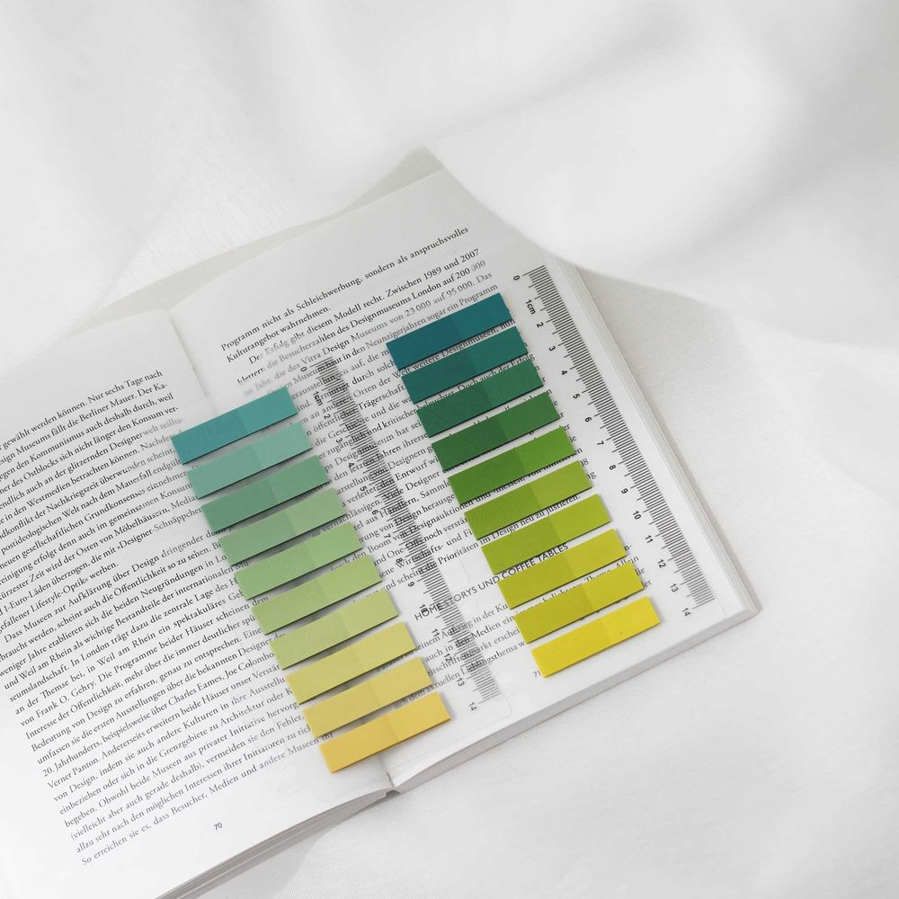 Ordinate-Citrus Green 200 Stück Sticky Notes, Transparent Haftnotizen zum Markieren, Haftstreifen, Seitenmarkieren, Ästhetischer Haftnotizzettel