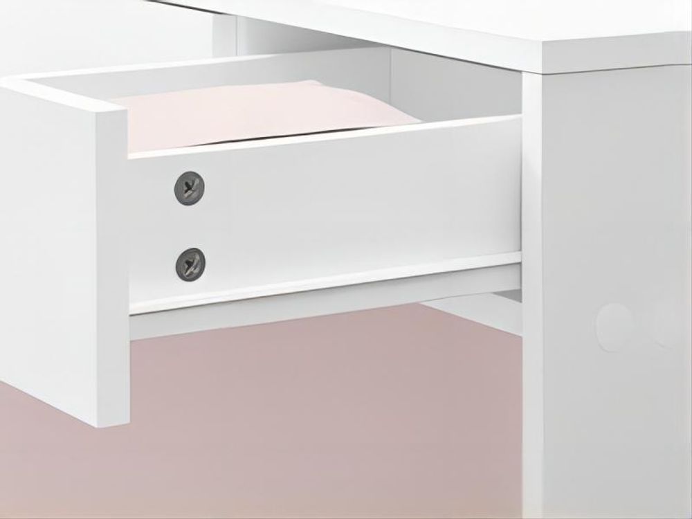 VASAGLE Schminktisch mit Spiegel 2 Schubladen 3 offenen Fächern weiß Modern