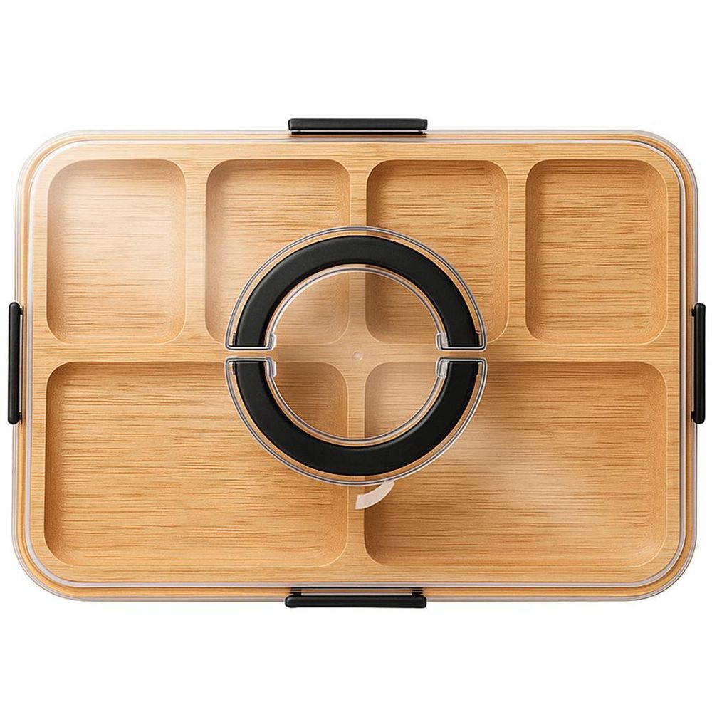 WELLHAUS Bambus Käsebrett mit Abdeckung – Tragbares Servierbrett für Snacks & Tapas, Schneidebrett mit Deckel für Küche & Picknick, 37 x 29 x 6,5 cm