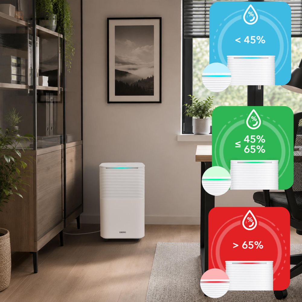 EBERG RICO Luftentfeuchter 12 l/24h Hygrostat Aromafunktion