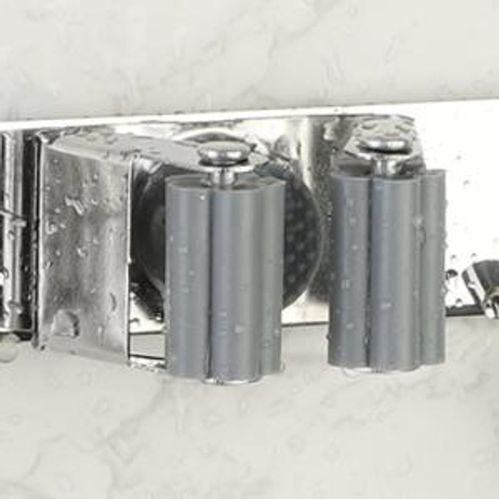 Besenhalterung Wand, Gerätehalter Wandhalterung, Gerätehalter, Edelstahl Besenhalter, 5 Schlitze Und 4 Haken, für Badezimmer Küche Garage