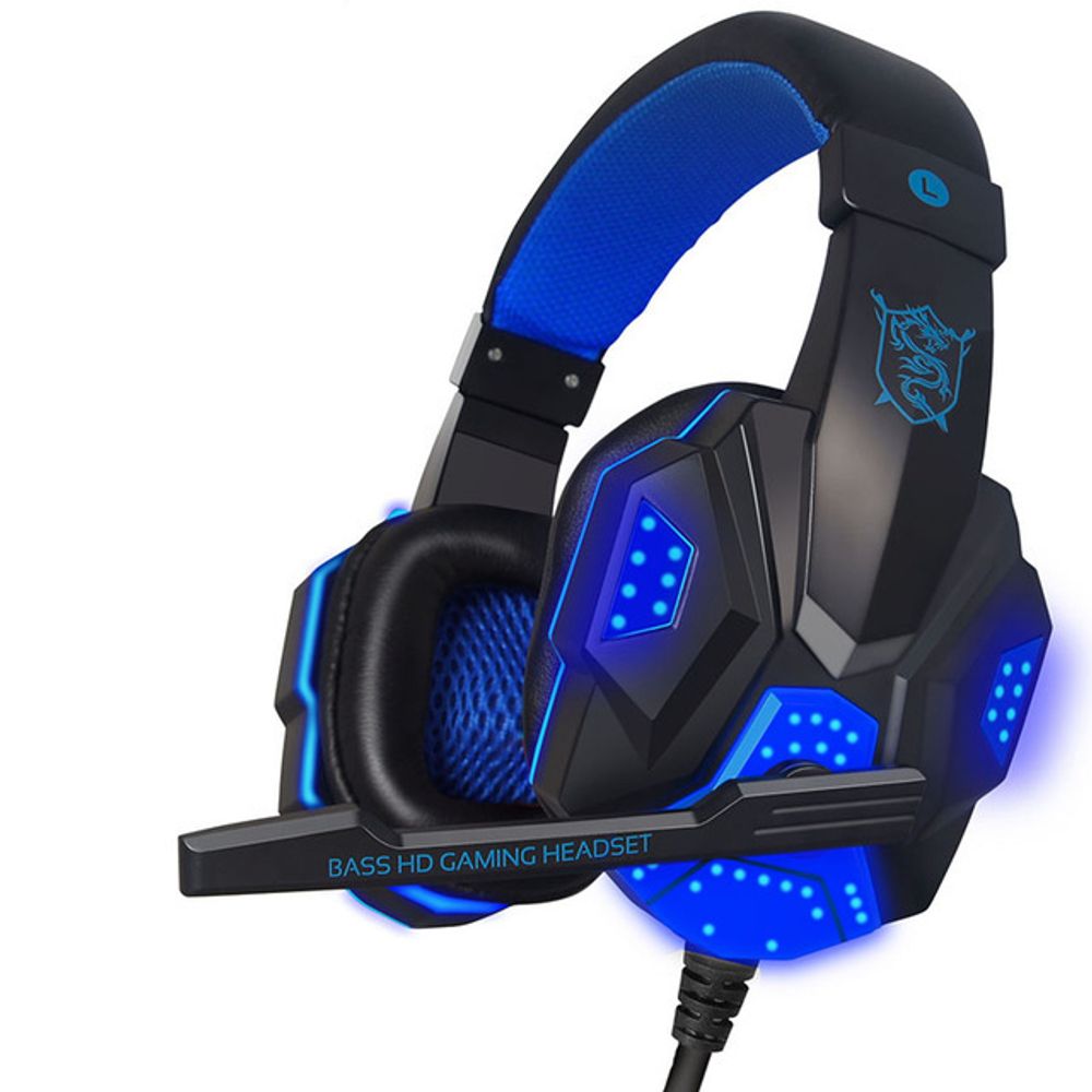 Stereo Gaming Headset Gaming-Headset Kopfhörer mit Mikrofon und Licht Over-Ear Bass Mic Kunstleder PC Laptop Xbox One PS PS4 Tablet Handy TV Retoo