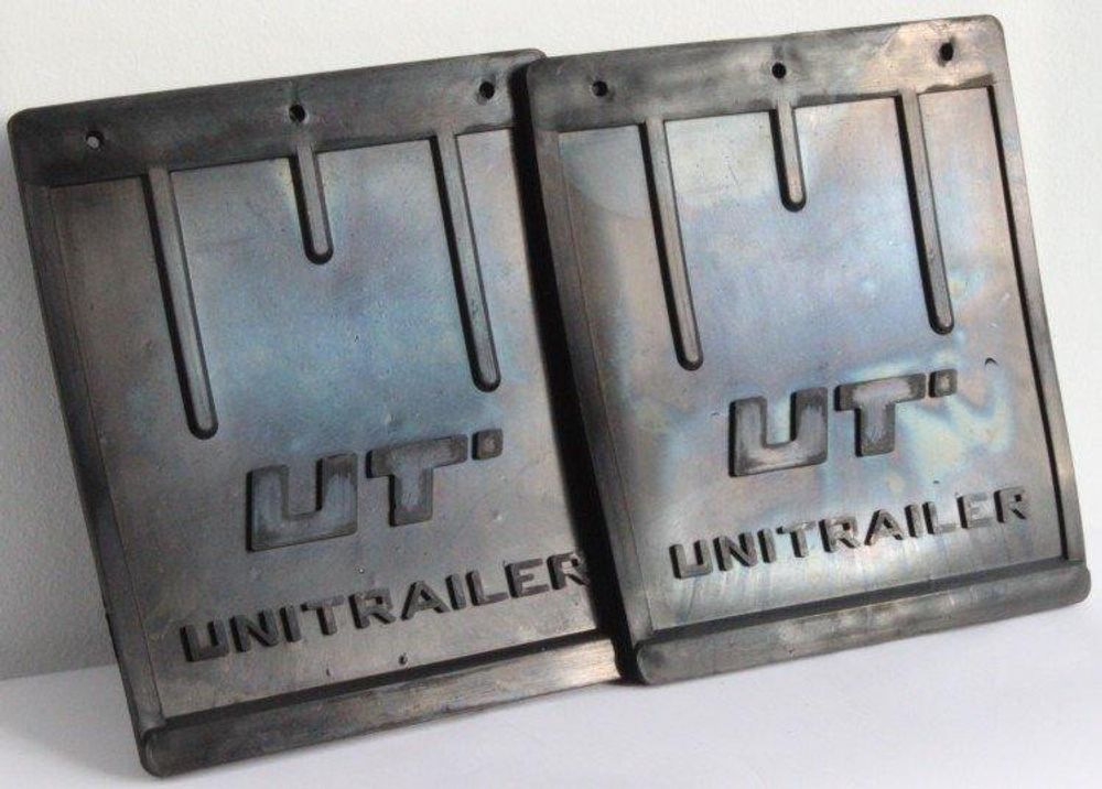 UNITRAILER Spritzlappen-Set 220x243 mm aus Gummi 2 Stück für Kotflügel an Pkw-Anhängern als wetterfester Spritzschutz