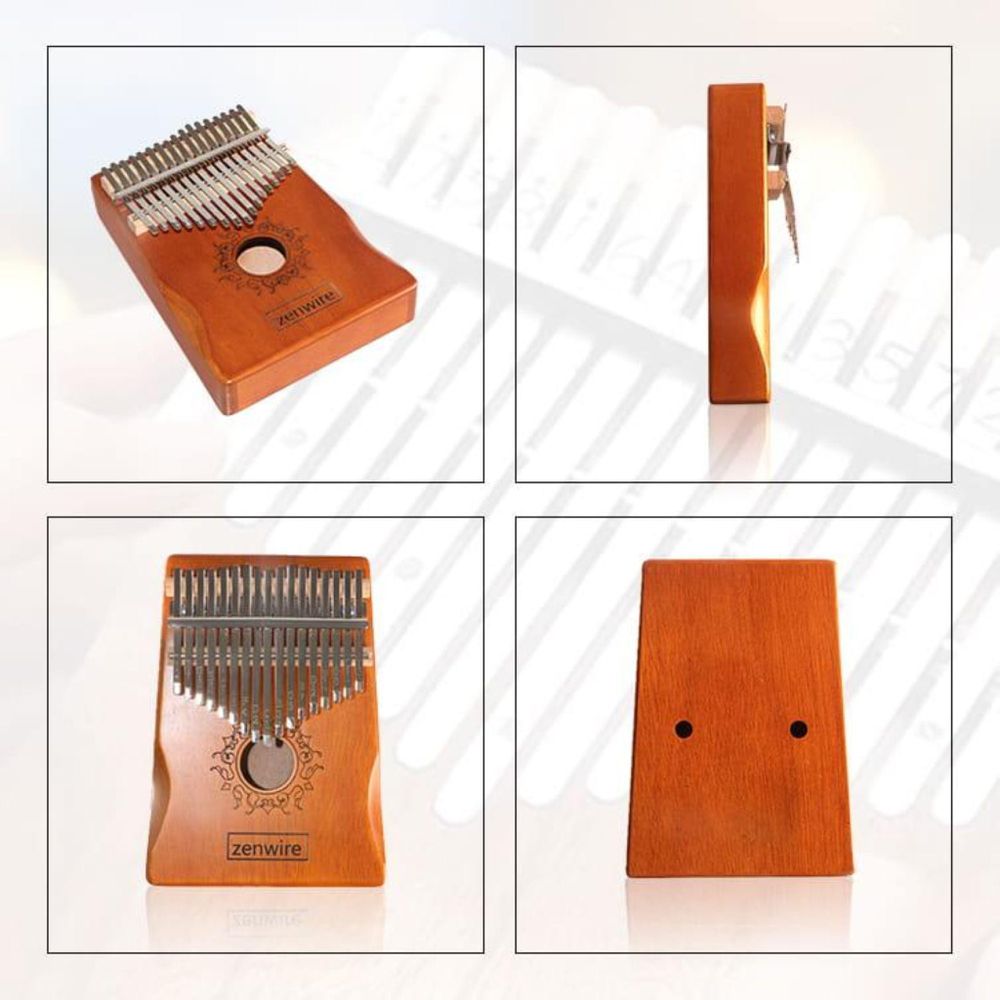 Kalimba - Afrikanisches Instrument - 17 Tasten - Holz Braun - Zanza Mbira - Daumenklavier