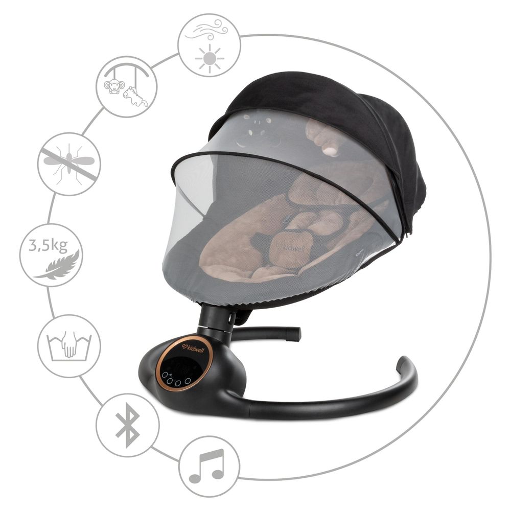Elektrische 2-in-1-Schaukel, Bluetooth, REVE Schwarz-Gold
