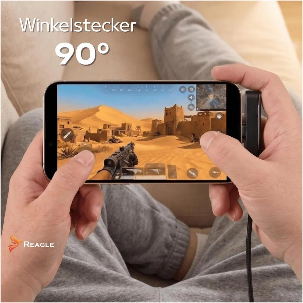 Reagle RUC150POD – 90-Grad-USB-C-Stecker für Gaming und Videos