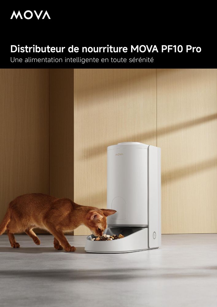MOVA LR10 Prime Bac à litière automatique blanc, 110 L d’espace intérieur, jusqu’à 15 jours de nettoyage autonome, double système anti-odeurs, 12 disp