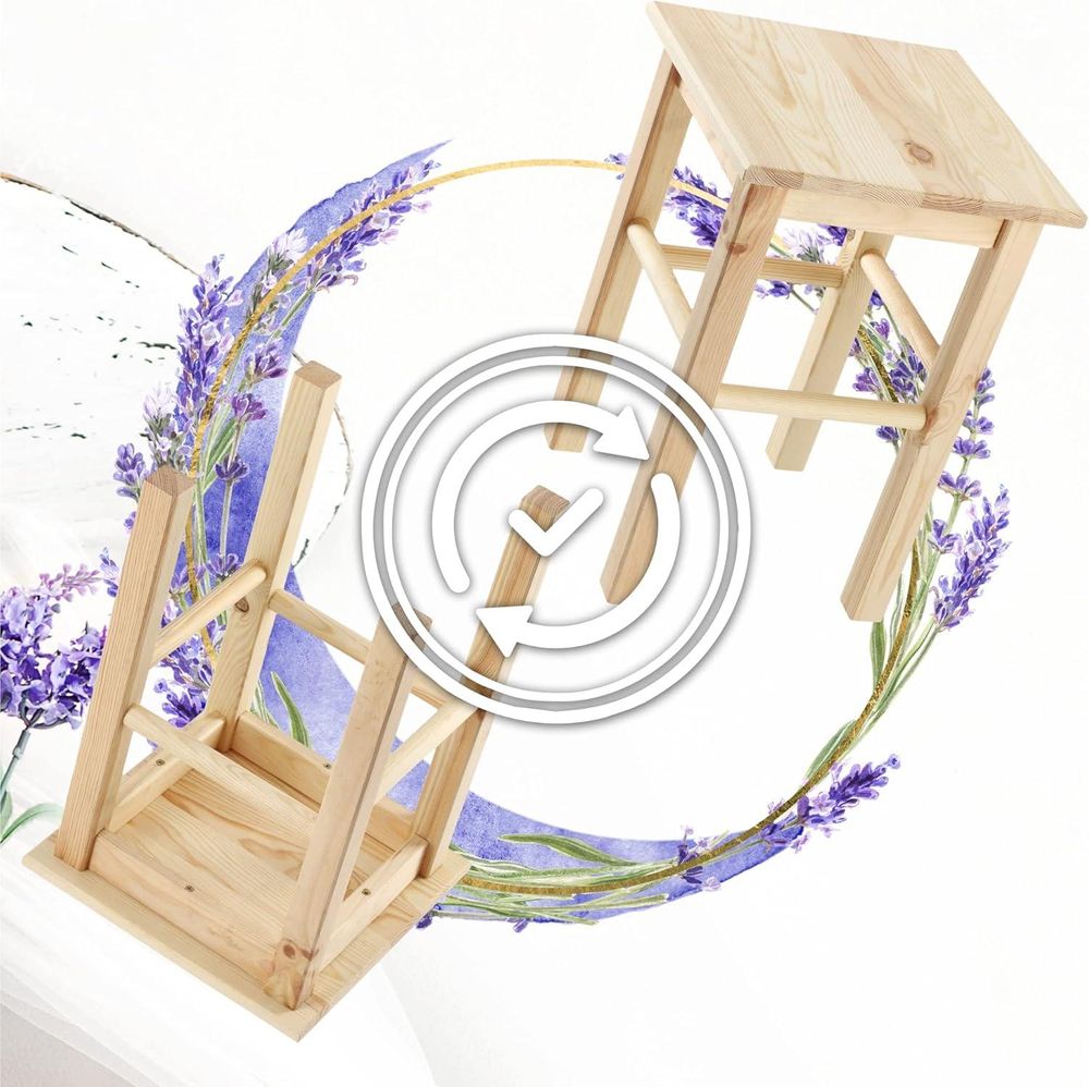 KADAX Holzhocker "Falun", aus natürlichen unlackierten Kiefernholz, Sitzhocker, Tritthocker, Quadratisch
