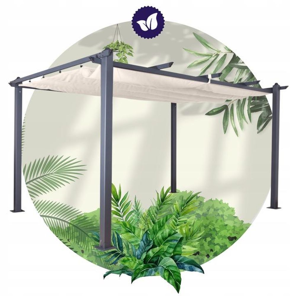 BelloGriardino | Gartenpergola 3 x 4 m - Ecru - Wetterfest - Elegantes Design - Sonnenschutz