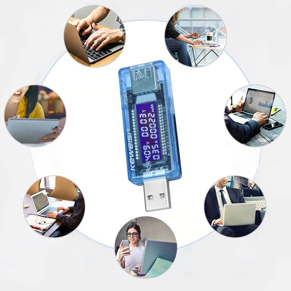 Multimeter USB Tester Messgerät 4V-20V 3A Spannungsprüfer Voltmeter Amperemeter Strommesser Ladegerät Detector Multifunktionskapazität Retoo