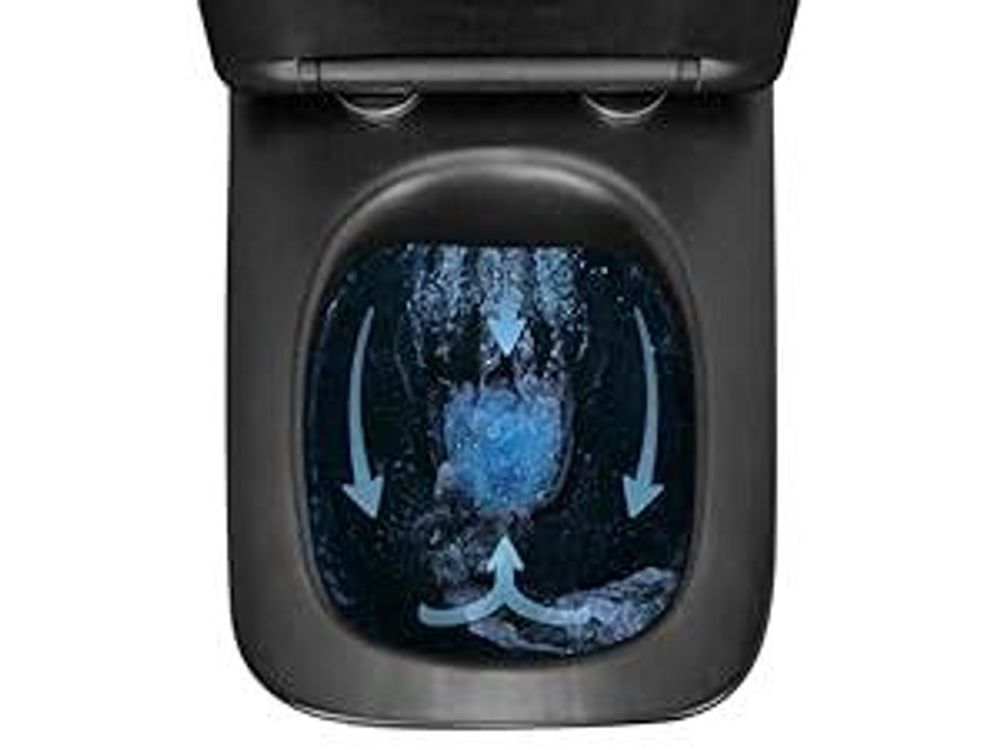 LAVITA Wand-WC Onil Black | HŠnge Toilette | Toilettendeckel mit Absenkautomatik & Metallscharniere | Toiletten SpŸlrandlos HŠngend | Toilettenbecken | 355x510x395 cm | Schwarz