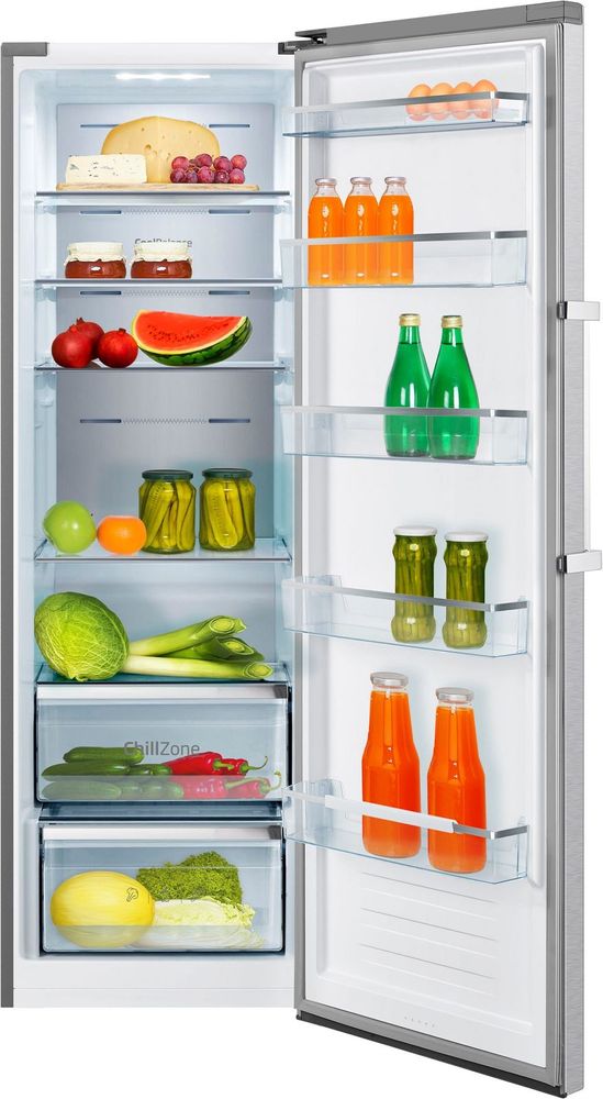 Amica VKS 358 150 E, 370 l, No-Frost-System, SN-T, 40 dB, E, Edelstahl
