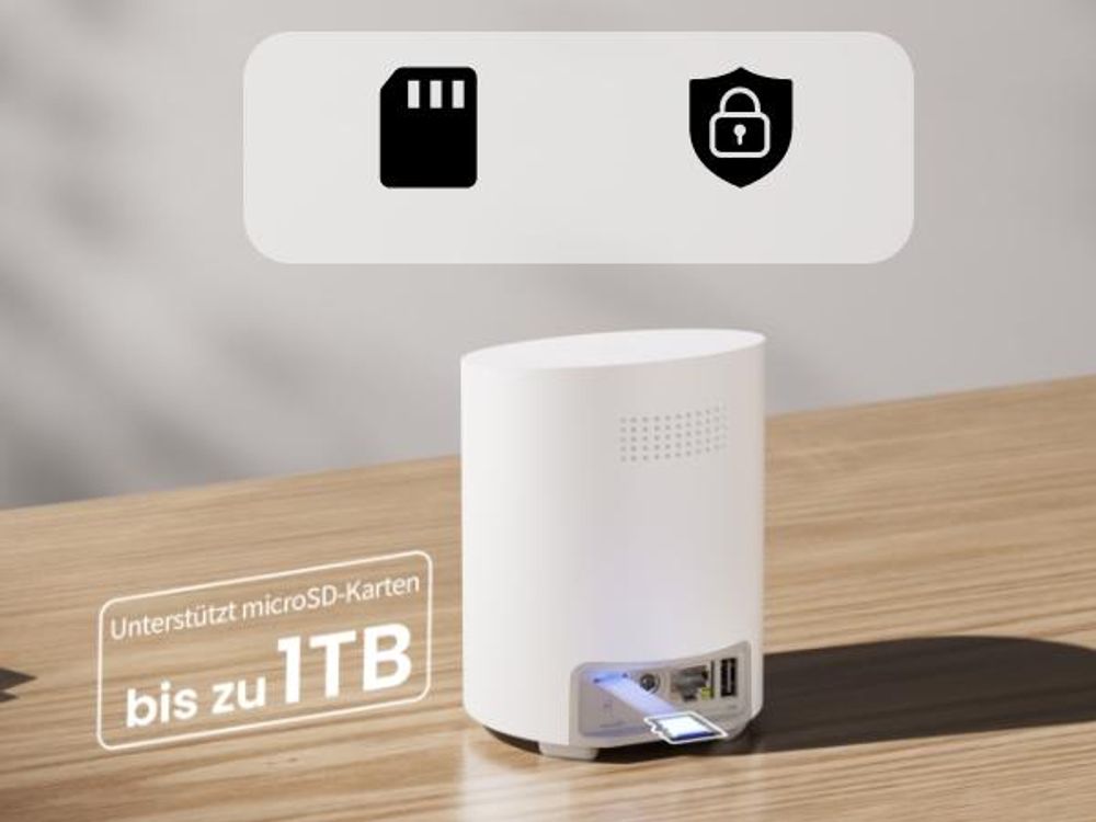 Reolink Home Hub Mini, Drahtlose Sicherheitszentrale, Max. 8 Kameras, Unterstützung bis zu 1TB microSD-Karte, KI-Zusammenfassung, Dualband-WLAN