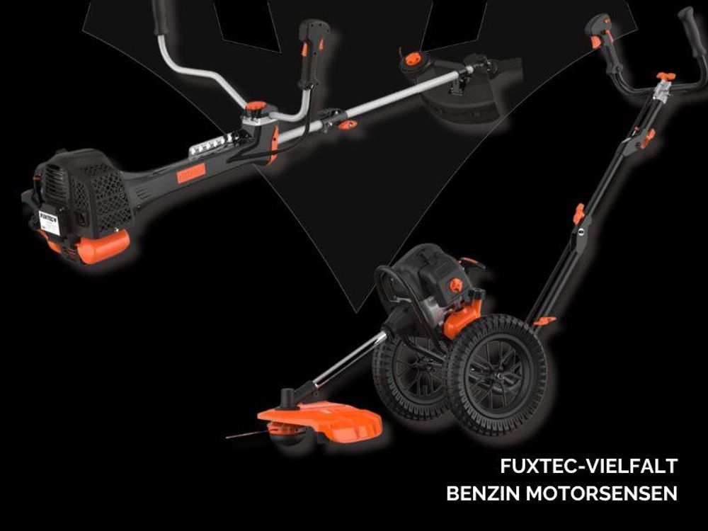 FUXTEC 5in1 Benzin Multigartengerär FX-MT252ER - 52ccm | 40cm | inkl. Tragegurt | Freischneider 9-Zahn | 3PS | Hochentaster | 2-Takt | Heckenschere