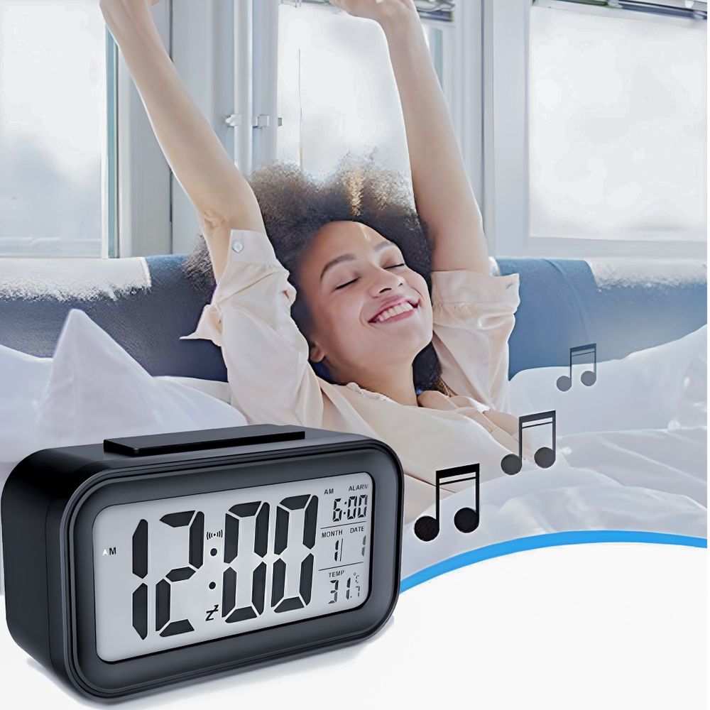 Digitaler Wecker LED Digital Digitaluhr Wanduhr Datum Temperatur 12h 24h USB 3D Alarm Clock Schlafzimmer Büro Dimmbar Zeit Uhr Schwarz Retoo