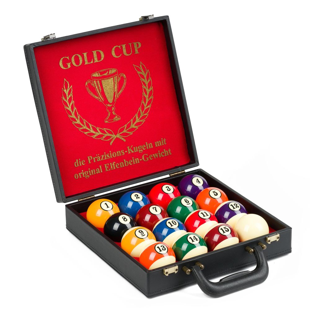 Stradivari Billardkugeln "Gold Cup Turnier", mit Koffer