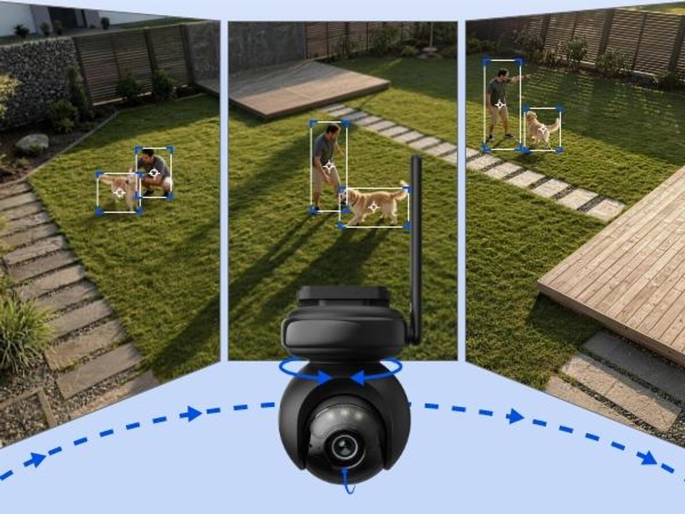 Reolink Altas PT Ultra+Solarpanel, 4K 8MP WiFi 6 Akku Überwachungskamera, 360° PT Auto-Tracking, ColorX Nachricht, 10s Voraufzeichnung, Schwarz