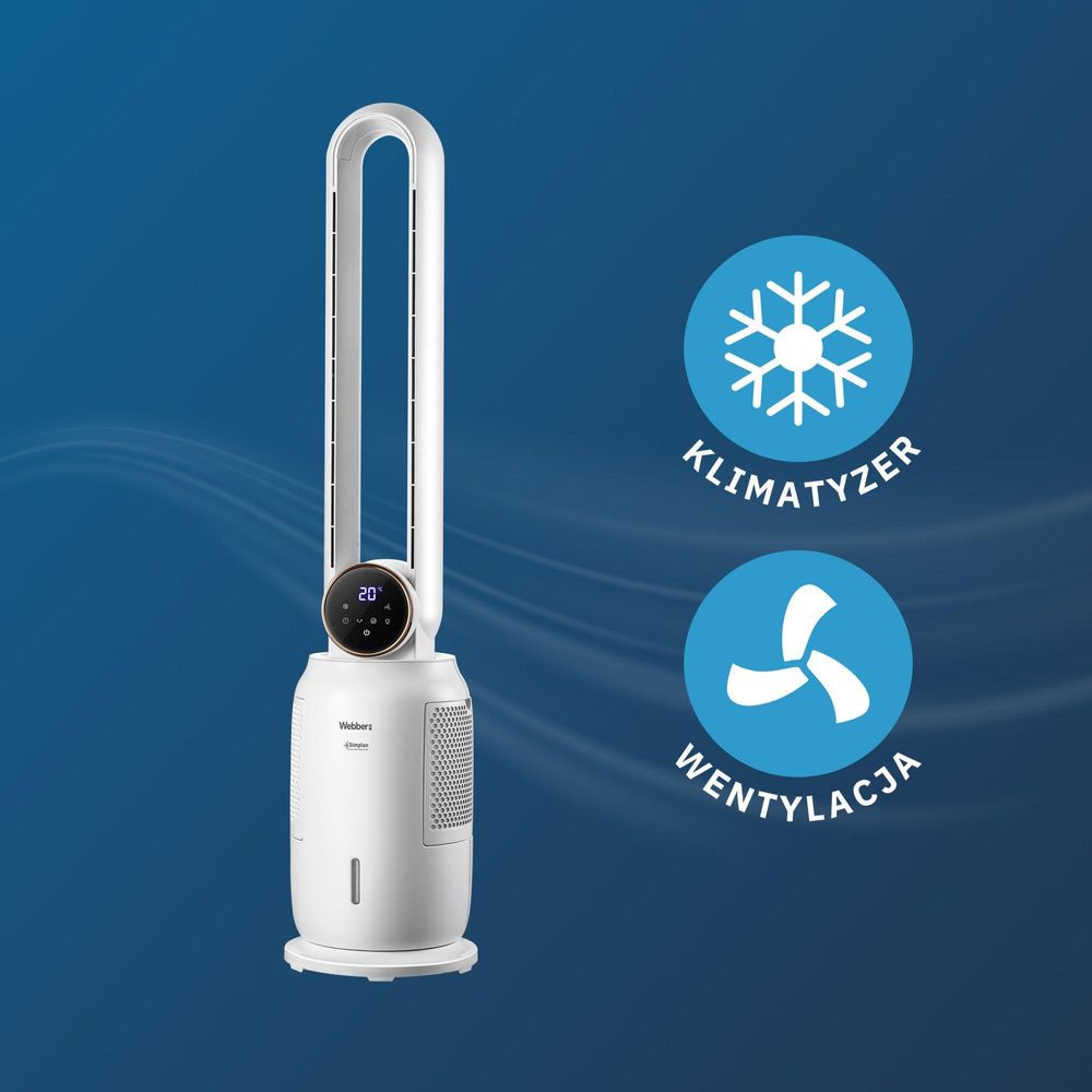 WEBBER WB1840B BEZKRÍDLOVÝ VENTILÁTOR – CHLADENIE, ZVLHČOVANIE, IONIZÁCIA 4 v 1