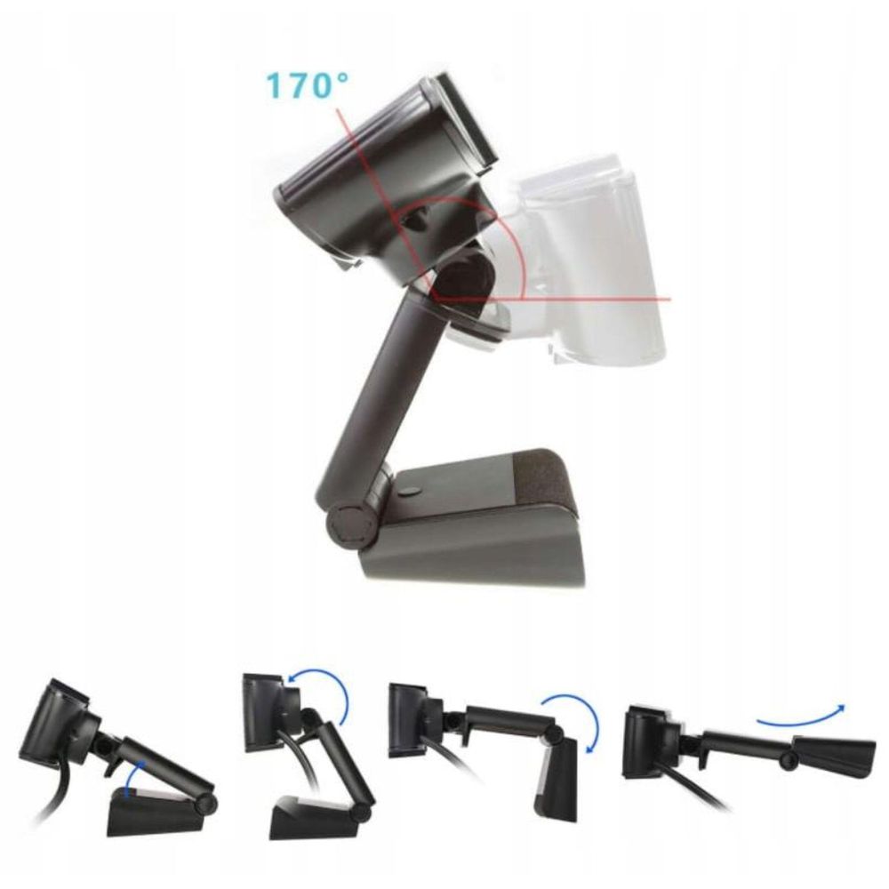 Webcam - Full HD 1080p - Autofokus - mit Mikrofon - USB - 110° Weitwinkel - Plug and Play - für PC Laptop