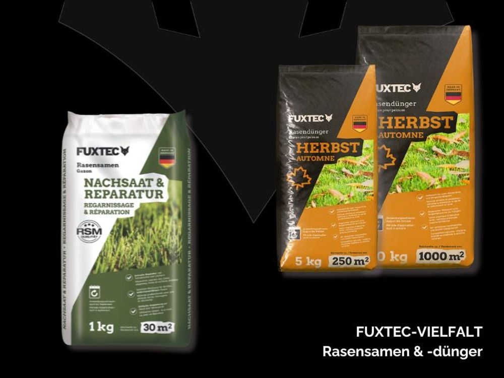 FUXTEC Herbstrasendünger FX-RDH10 | Kaliumdünger für ca. 500 m² | 10 kg Granulat für Herbstpflege | Frosthärte & widerstandsfähiger Rasen