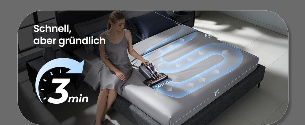 JIMMY BX8 Matratzenstaubsauger: 600W, 15kPa, UV-C, Ultraschall, Staubsensor & Anti-Tangle Walze