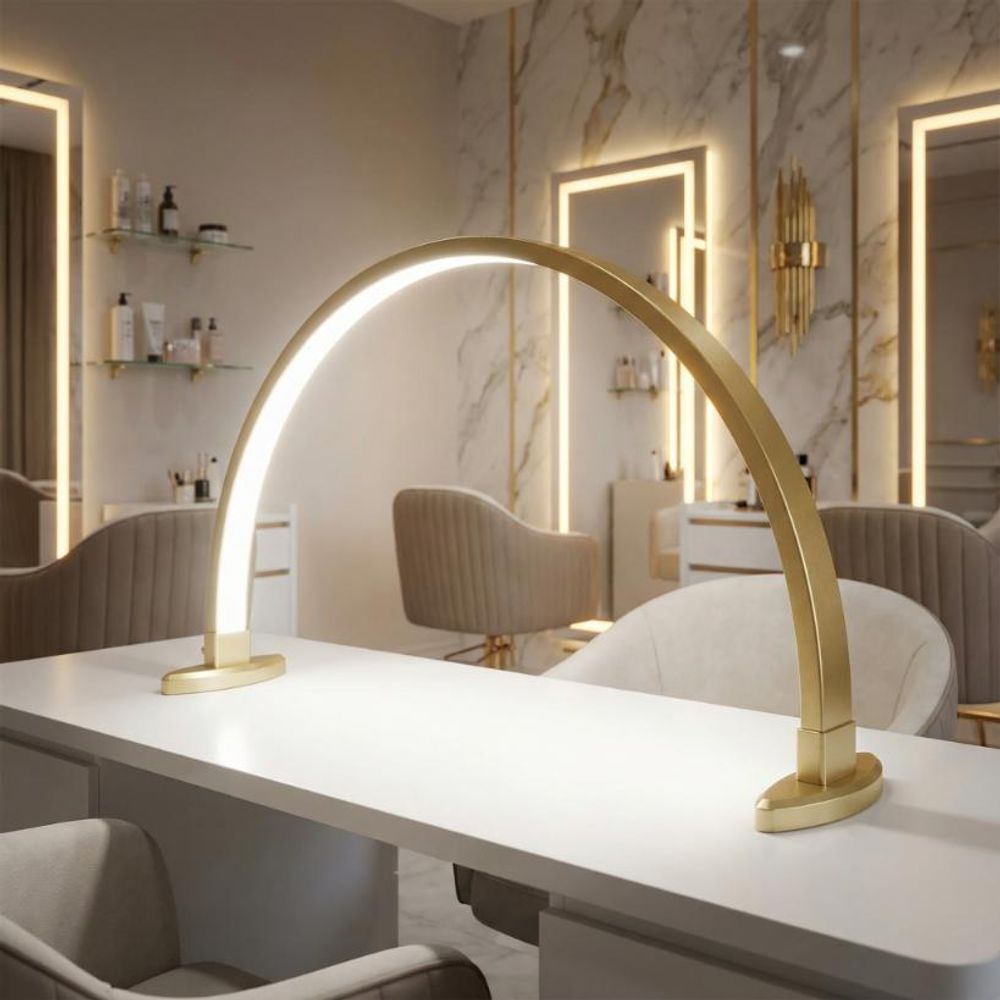 Lampe cosmétique LED ARCH Moon pour soins esthétiques, éclairage sans ombre, de table dorée