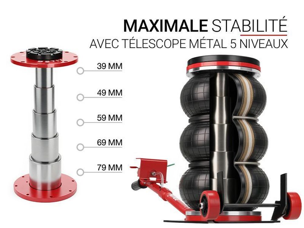 Cric pneumatique 3T AP-3000, cric pneumatique 150–400 mm, pour atelier de réparation automobile