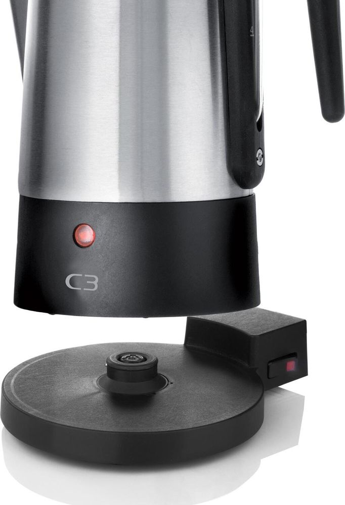C3 Perkolator/Kaffeemaschine Design silber  2 - 6 Tassen
