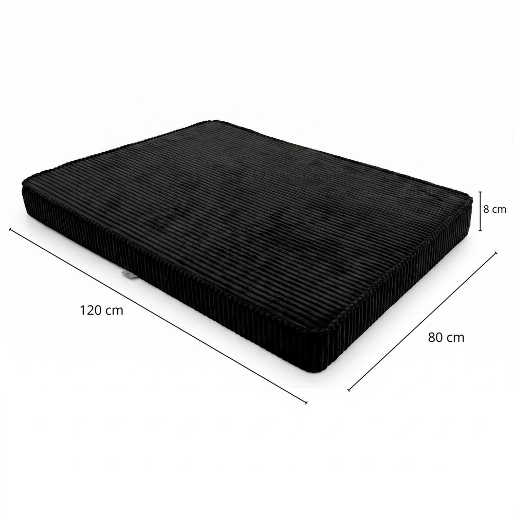 HUNDEBETT HUNDEKISSEN HUNDEMATTE CORD XL 120x80 CM Schwarz