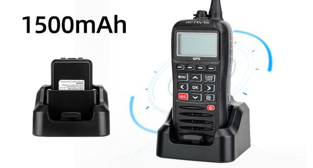 Retevis RM40 Marineradio GPS, IP67 Wasserdichtes Professionelles Handheld DSC Radio, Tragbares Zwei-Wege-Funkgerät Schwimmend, Marine Transceiver für Rettung, Küstenwache (Schwarz, 1 Stück)