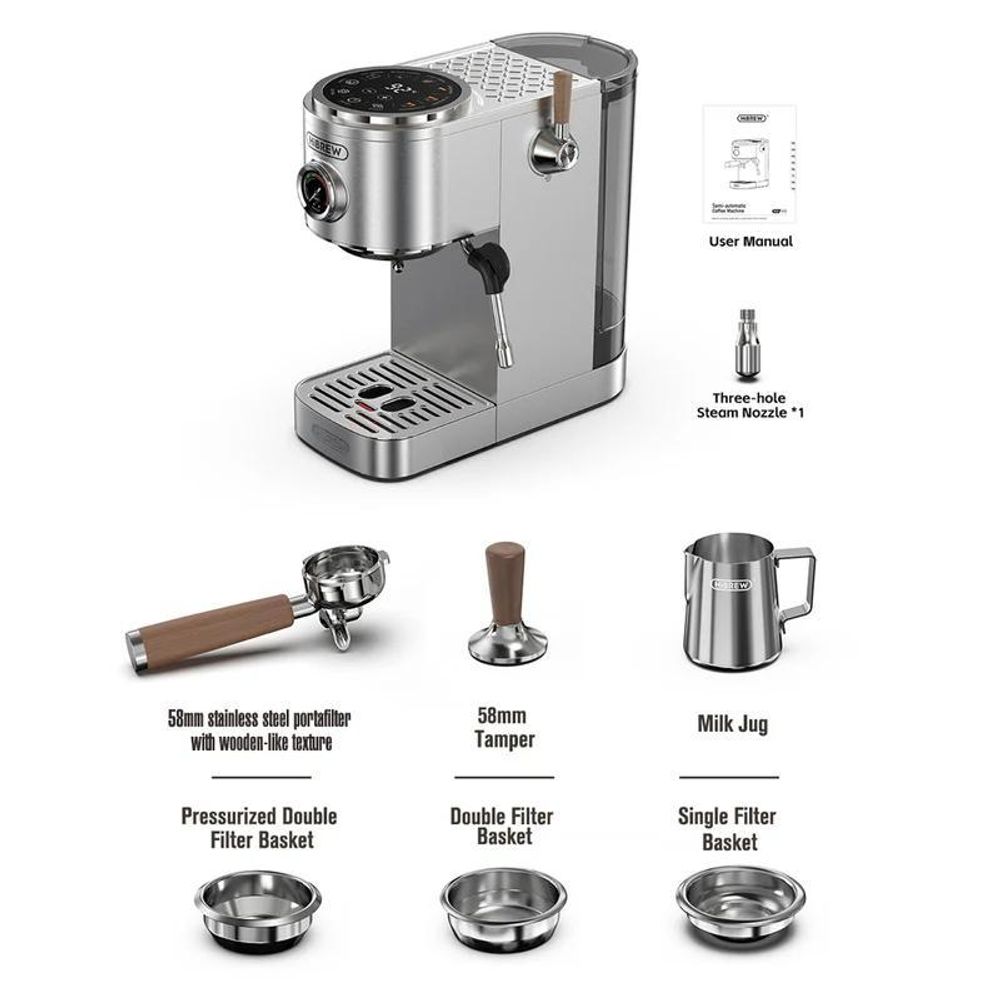 HalloBREW H13 Dual-Boiler Espressomaschine mit PID-Steuerung & Touchscreen