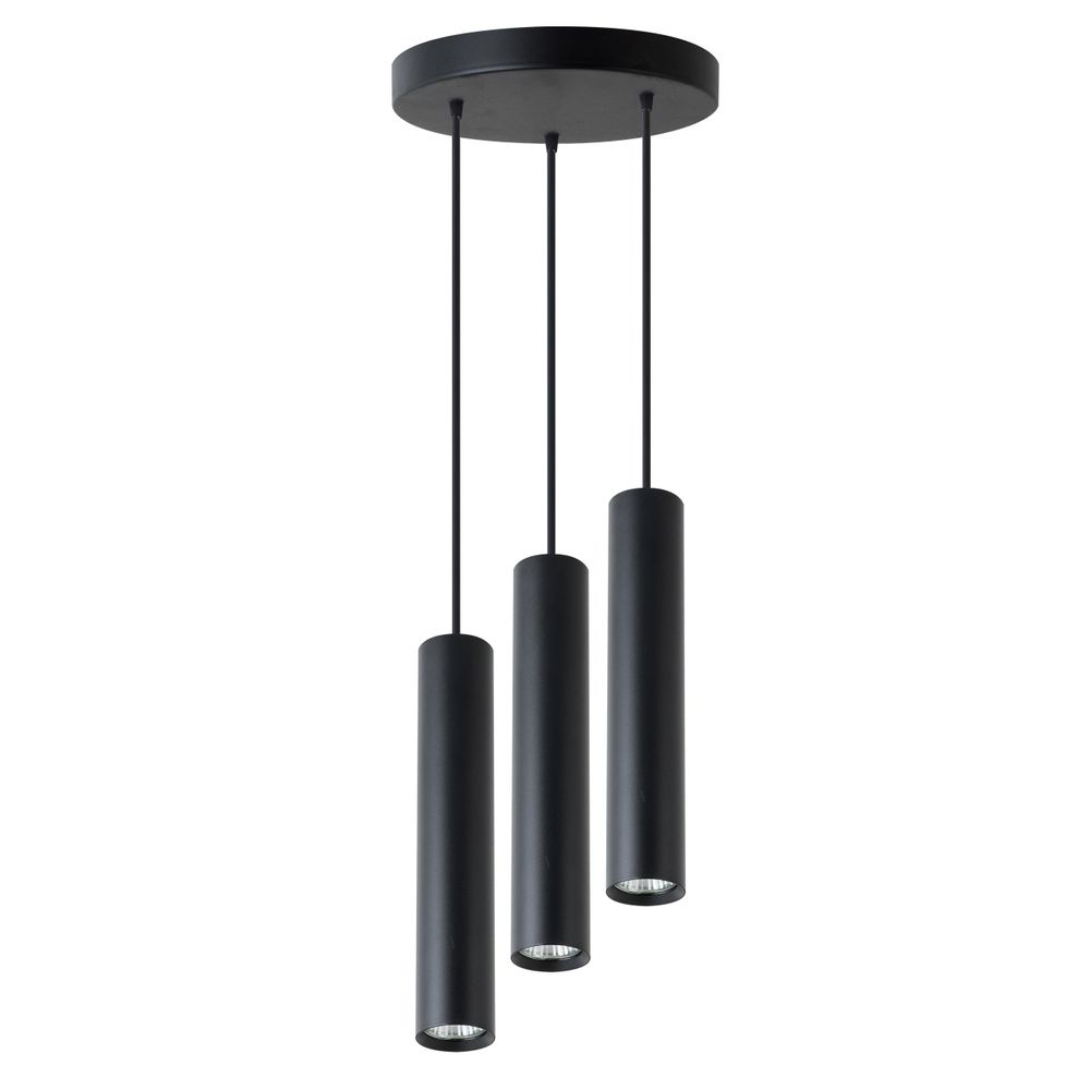 MasterLED Keon Pendelleuchte 3-flammig GU10 Schwarz rund – höhenverstellbar – Aluminium Spotlampe für Küche & Esstisch