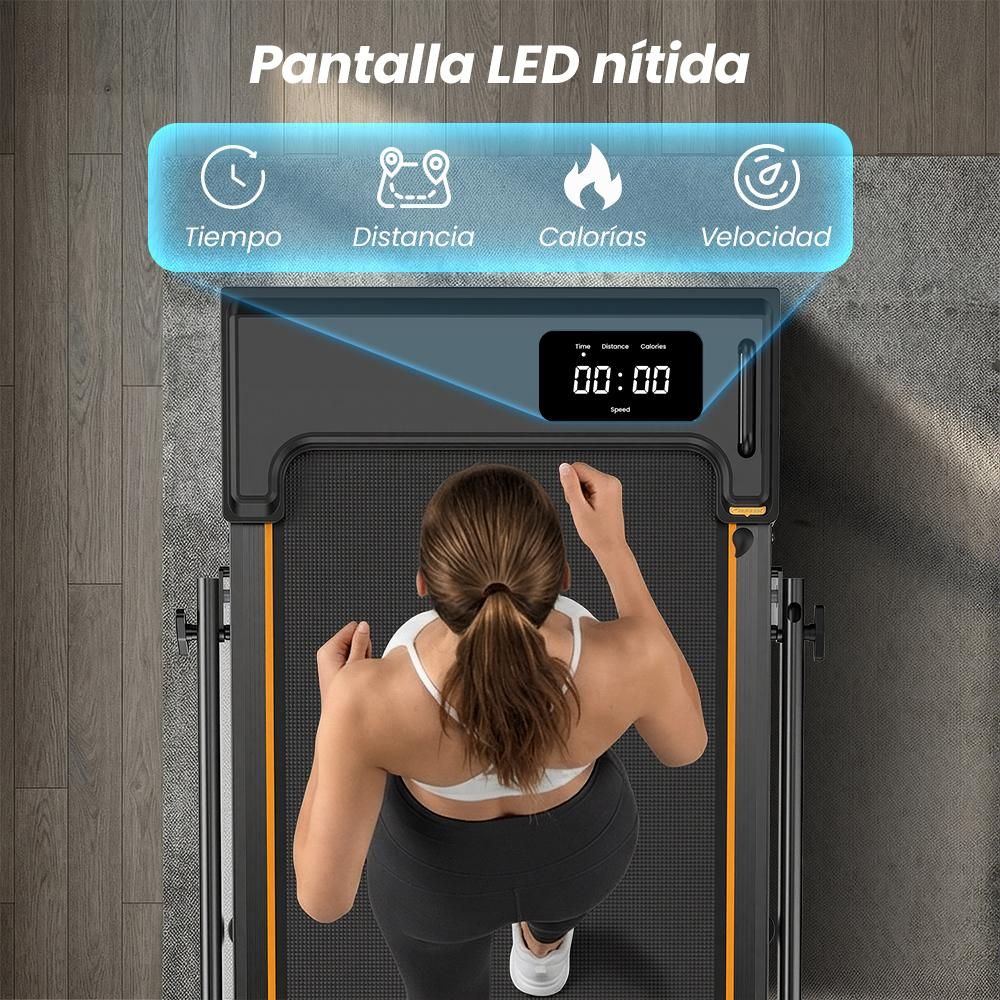 FT41 Cinta de correr 2-en-1,2.5HP, 1-10 km/h, 0-12% pendiente manual, <40 dB,8 amortiguadores de silicona