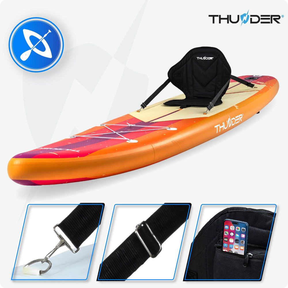 Thunder Retro Stand Up Paddle Board 320 x 75 x 15 cm Orange 150 kg