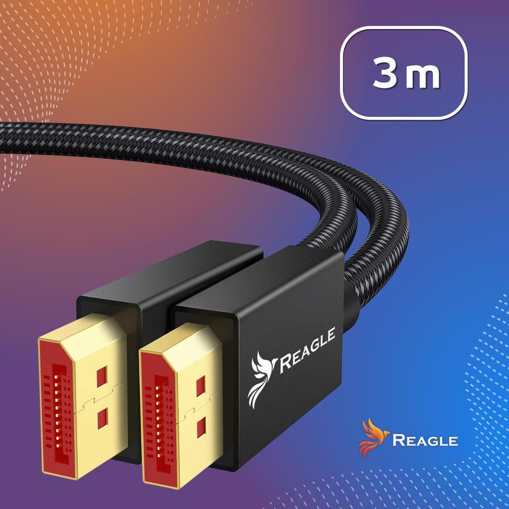 DISPLAYPORT 2.1 DP 8K 120Hz 4K 320Hz 240Hz FREESYNC GSYNC 80Gbps Kabel 3M