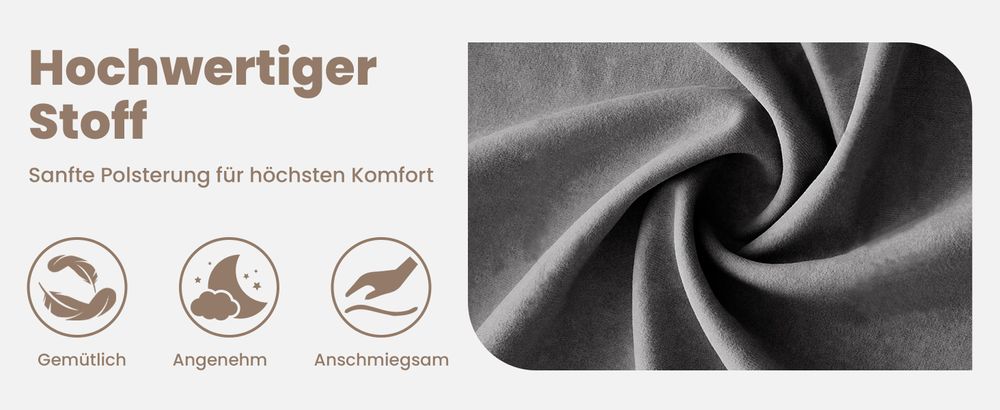 okwish Polsterbett 90×200 Einzelbett Jugendbett Kinderbett mit Lattenrost und Kopfteil, Knopfpolsterung,Nietenpolsterung aus Samt, Grau(ohne Matratze)