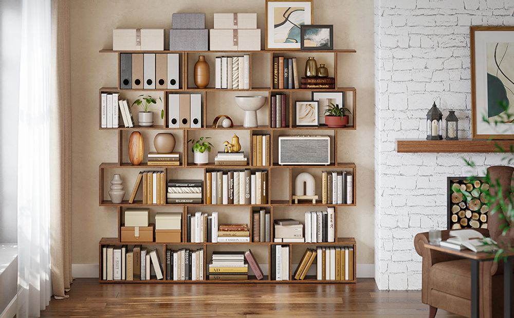 VASAGLE Bücherregal mit 6 Ebenen Vintage aus Holz Standregal Schrank