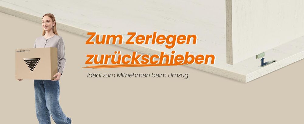 Waschbeckenunterschrank, Toolless-Technologie, superschnelle werkzeuglose Montage, für Waschbecken ohne Säule, weiß