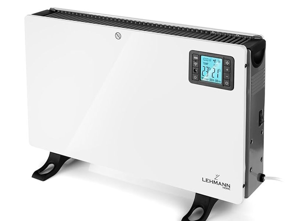 Lehmann Konvektor Heizung Heizkörper 2000W ,Elektroheizung mit 3 Heizstufen 750/1250/2000W,  mit LED-Anzeige, APP Wi-fi