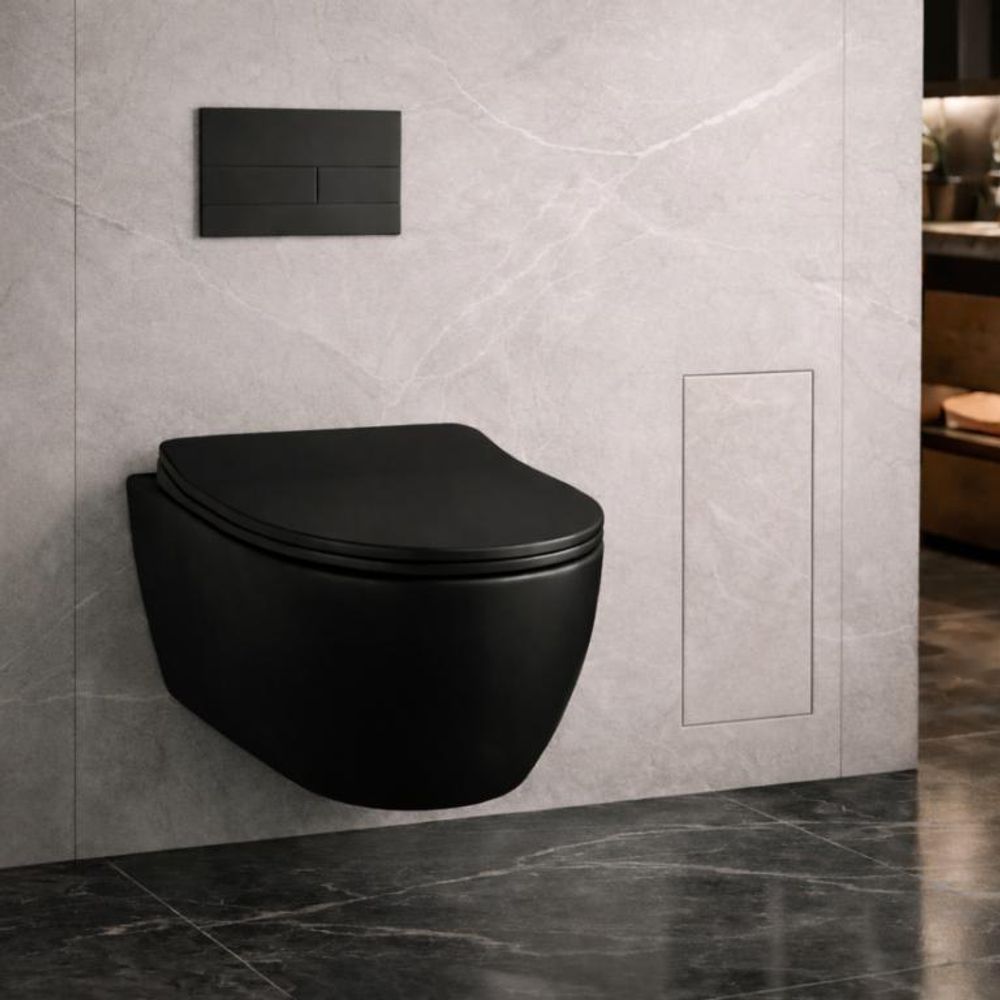 Unterputz-WC-Bürstenfach mit Fliesenaufnahme und Push-to-Open-Mechanismus